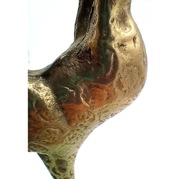 Vintage Brass Giraffe Figurine Mom and Baby 7" Mid Century Animal Sculpture - Picture 16 of 16